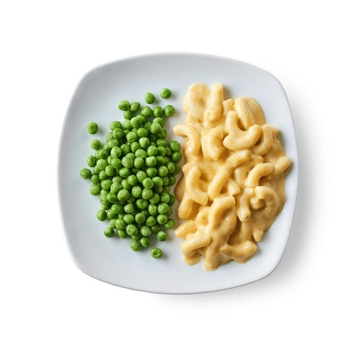 Kids Macaroni and Cheese, Served with Peas