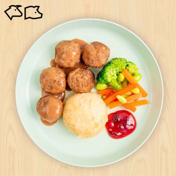 Kid's Swedish meatballs with mashed potato