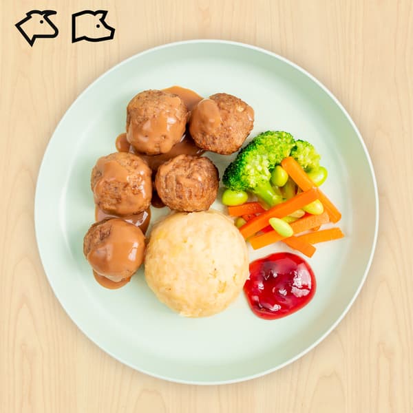 Kid's Swedish meatballs with mashed potato