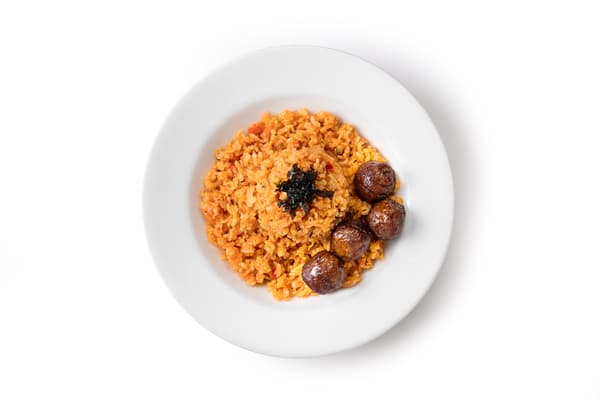 Kimchi fried rice with Meatballs