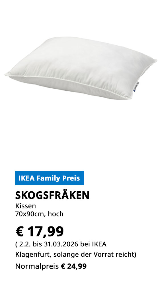 Kissen Skogsfräken, hoch, 70x90cm, statt € 24,99 zum IKEA Family Preis von € 17,99.