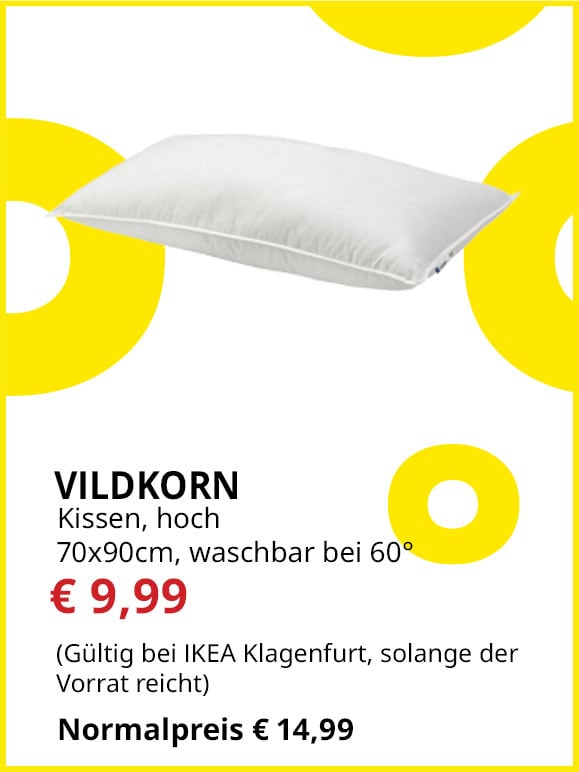 Kissen Vildkorn, 70x90cm, Rückenschläfer, statt € 14,99 um € 9,99.