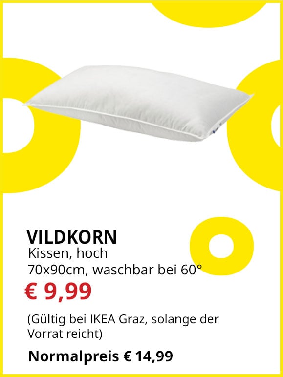 Kissen Vildkorn, 70x90cm, Rückenschläfer, statt € 14,99 um € 9,99.