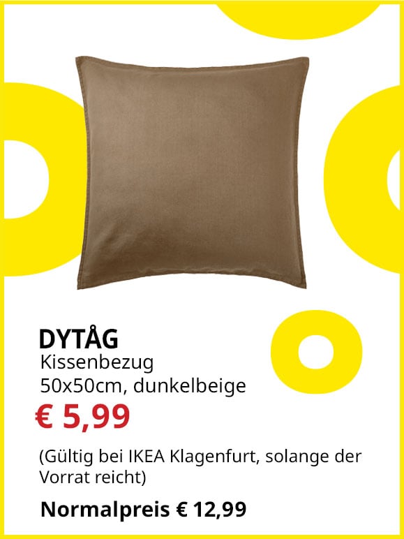 Kissenbezug Dytag, 50x50cm, dunkelbeige, statt € 12,99 um € 5,99. 