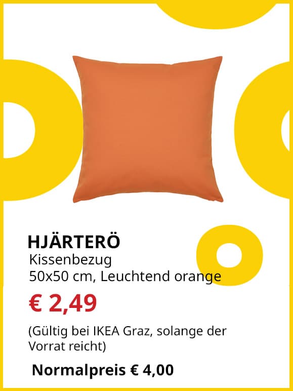 Kissenbezug Hjärterö, für draußen, 50x50cm, leuchtendorange, statt € 4 um € 2,49.