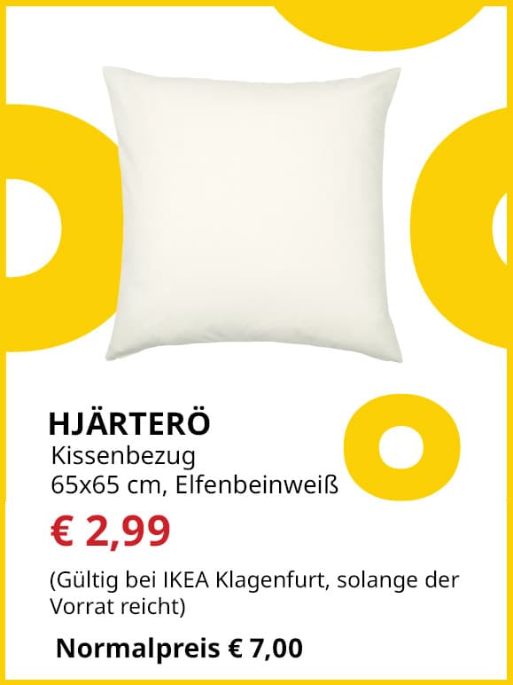 Kissenbezug Hjärterö, für draußen, 65x65cm, elfenbeinweiß, statt € 7 um € 2,99.