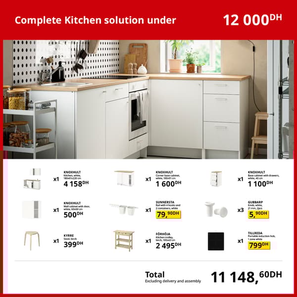 Kitchen solutions under 12000 DH