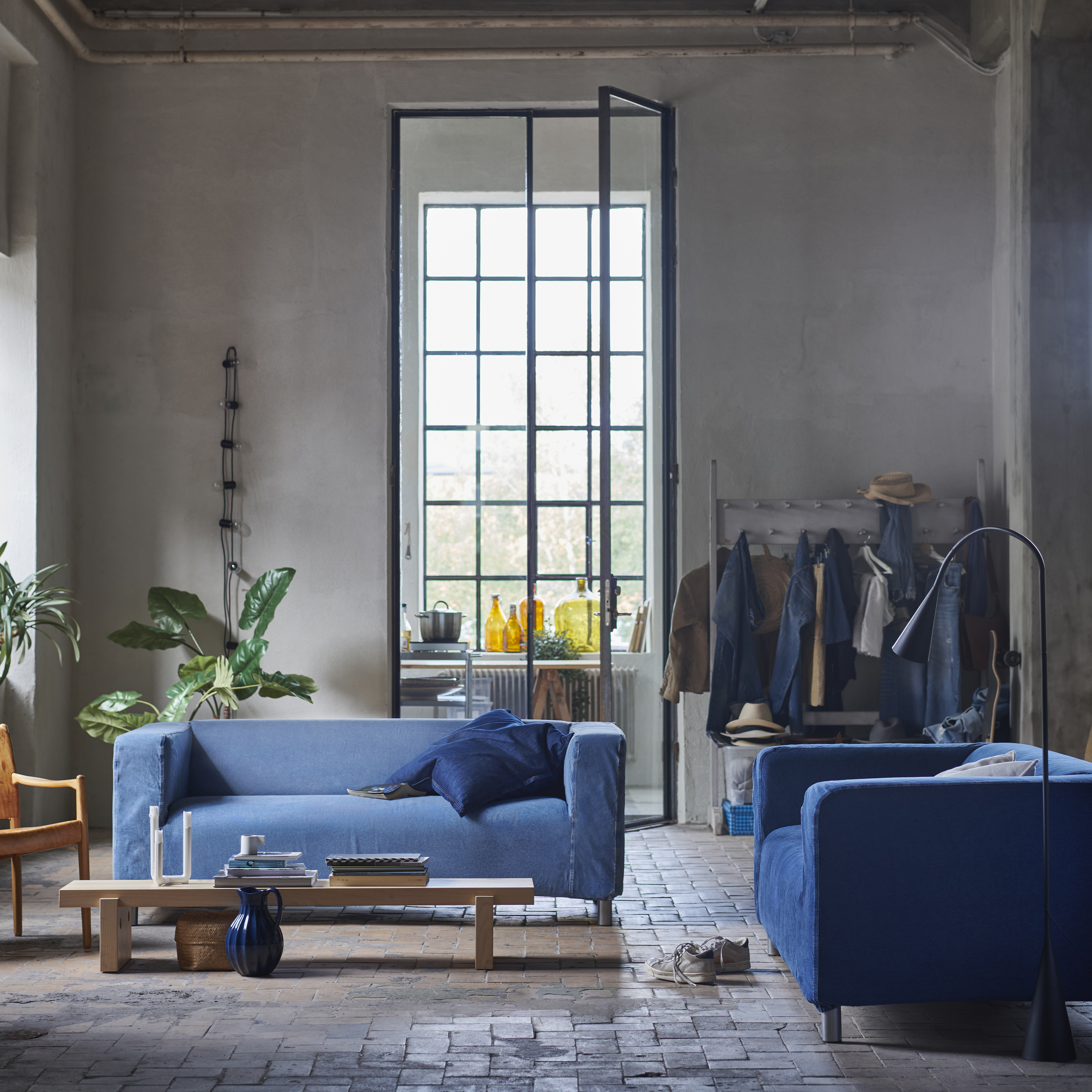 KLIPPAN cover for 2-seat sofa blue