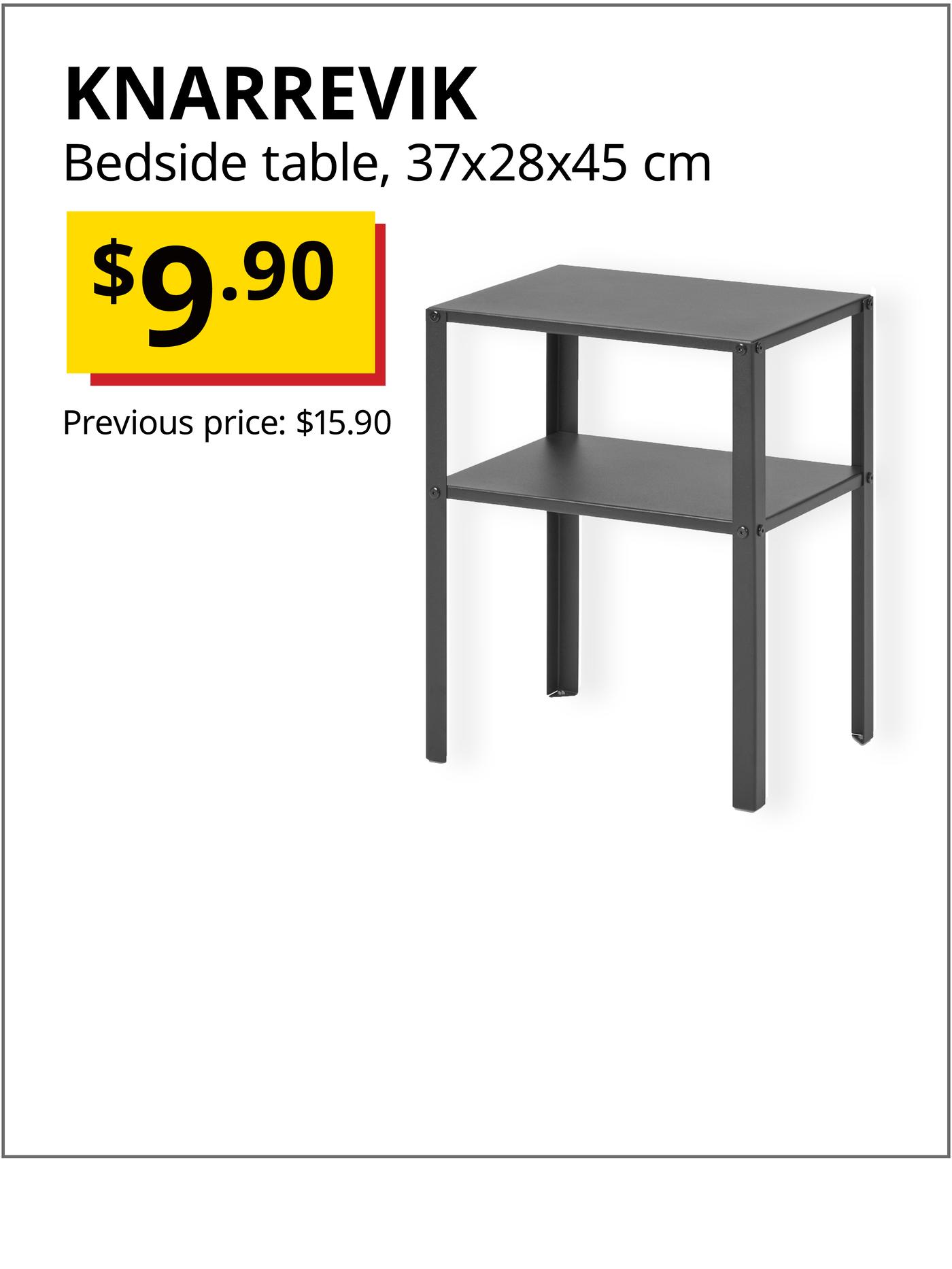 KNARREVIK bedside table, 37x28x45 cm