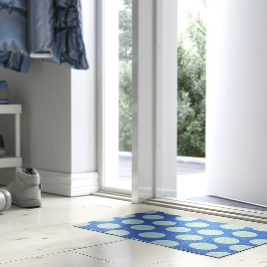 KÖRFÄLTSPIL
Lábtörlő, kék zöld/kör minta, 40x60 cm