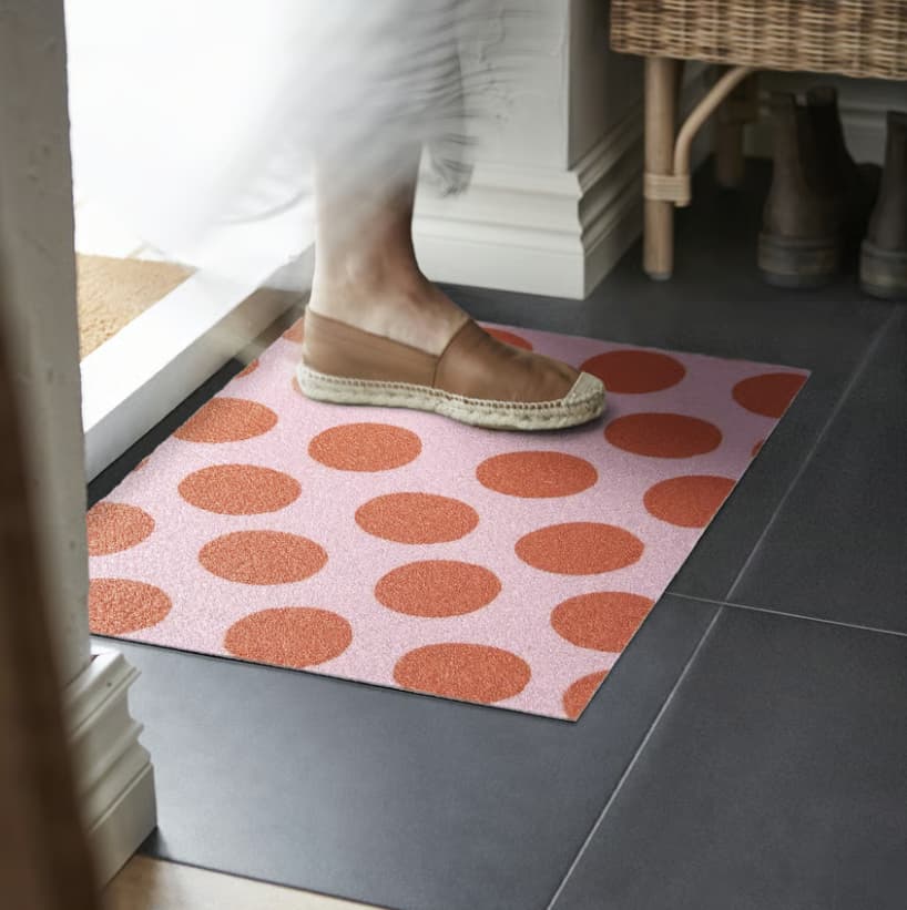 KÖRFÄLTSPIL
Lábtörlő, rózsaszín narancssárga/kör minta, 40x60 cm