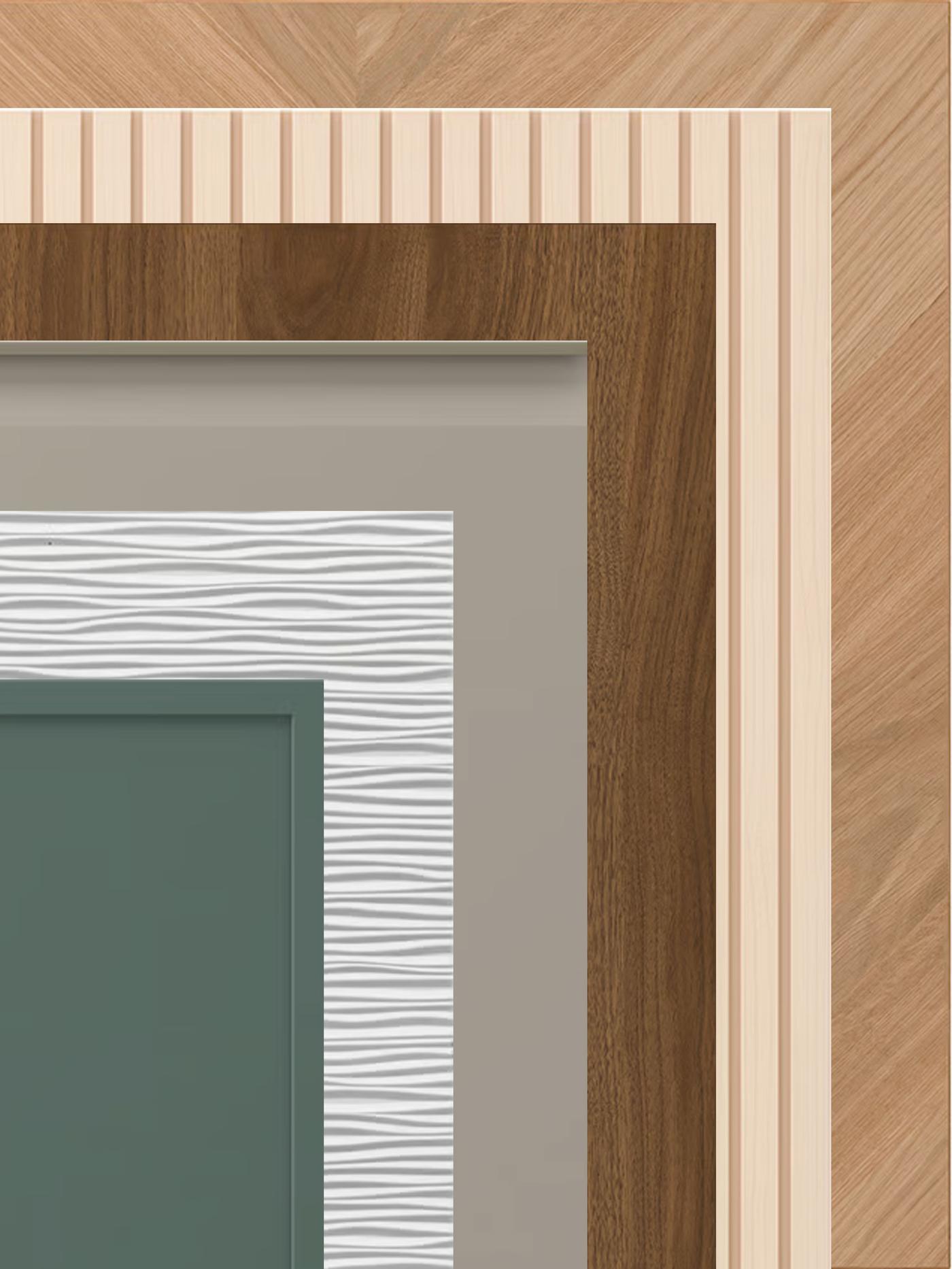 Kollagebild på sex olika BESTÅ-dörrar. 