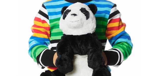 KRAMIG soft toy white/black