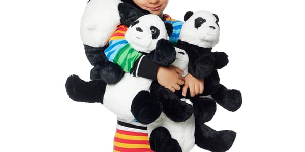 KRAMIG soft toy white/black