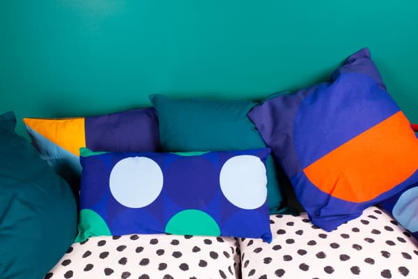 KROKUSLILJA Coussin, bleu, vert, 30x60 cm
