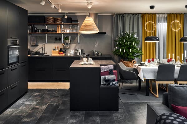 Kuchnia z salonem w świątecznej odsłonie 