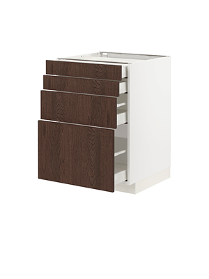 Kuchyňská skříňka IKEA s vysunutými zásuvkami