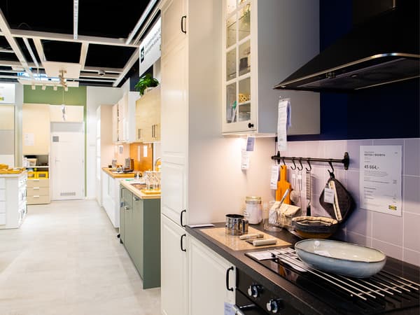 kuchýňské sestavy v plánovacím studiu IKEA v Českých Budějovících