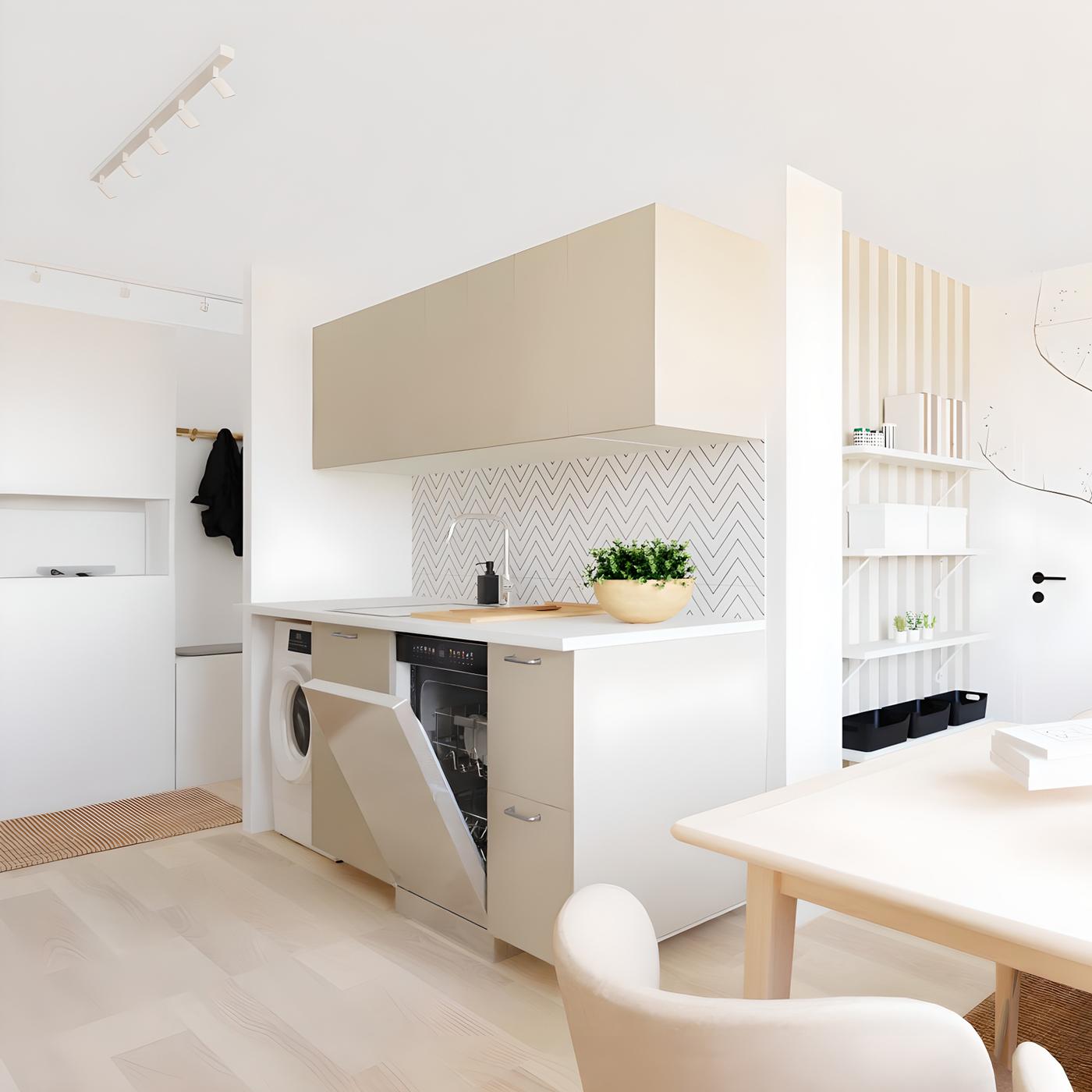 Kuhinja v bež tonih