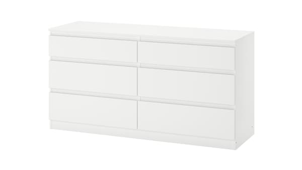 KULLEN
6-fiókos szekrény, fehér, 140x40x72 cm