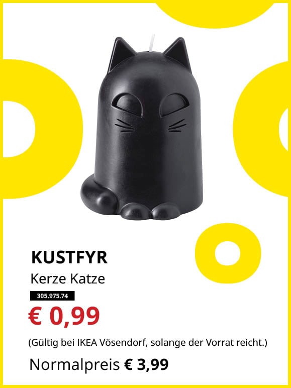 KUSTFYR Kerze Katze statt € 3,99 zum Knut Preis von € 0,99