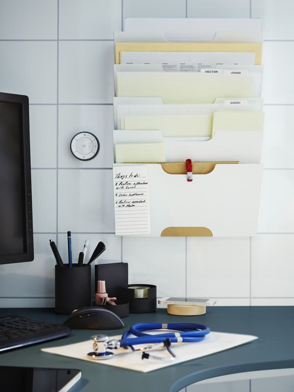 KVISSLE Półka ścienna na gazety, biały