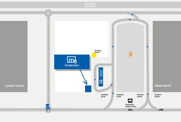 Lageplan IKEA Lyssach Click & Collect