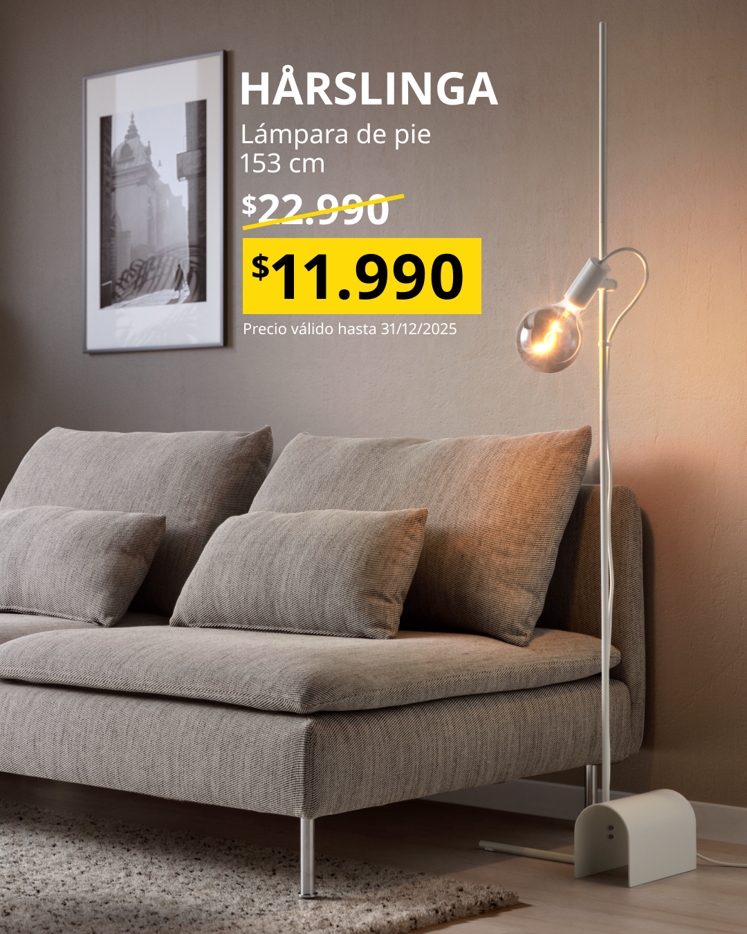 Lámpara de pie blanco