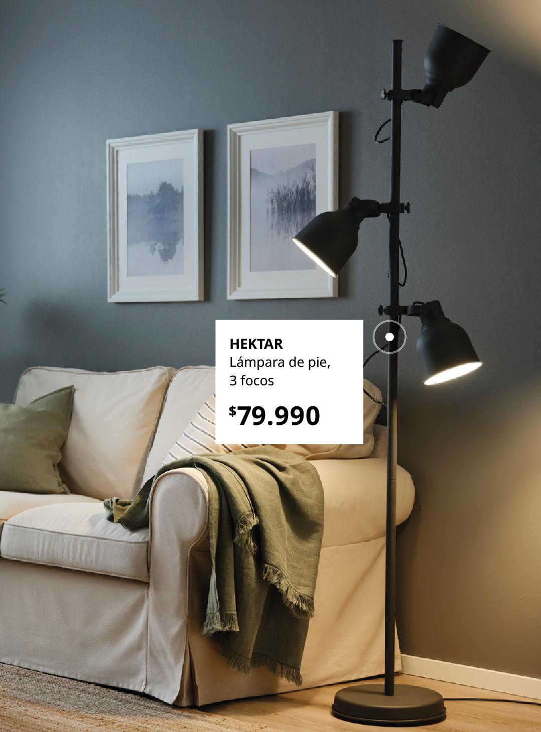 Lámpara de pie HEKTAR, 3 focos.
