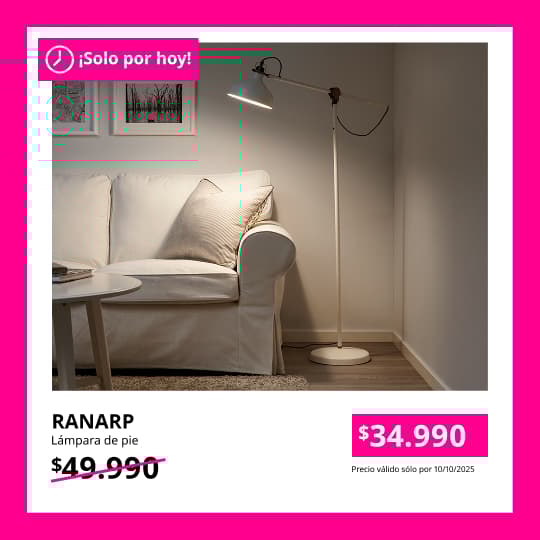 Lámpara de pie RANNARP con su precio de descuento por 24 horas de $34.990