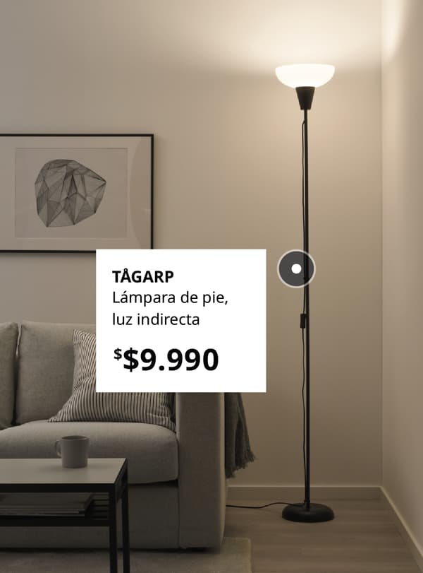 Lámpara de pie TÅGARP, luz indirecta.