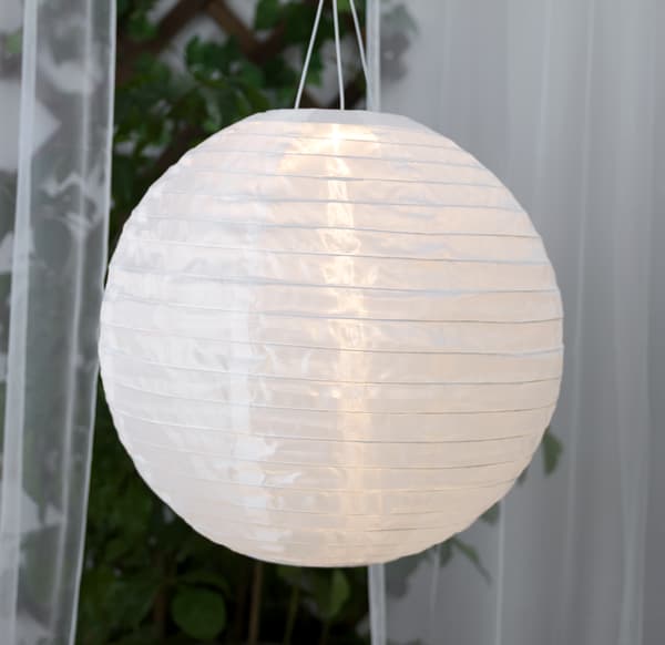 lampara globo blanca