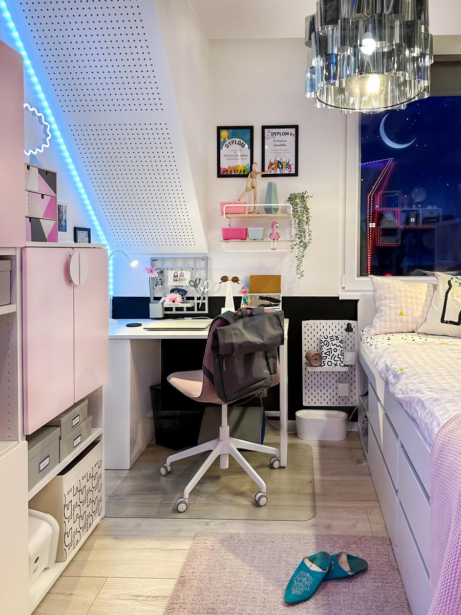 LÅNGFJÄLL Krzesło konferencyjne, Gunnared jasny różowy/biały