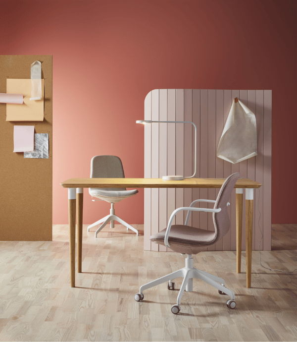 LÅNGFJÄLL Office chair, Gunnared beige, white €149 | IKEA