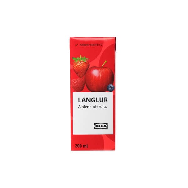 LÅNGLUR 롱루르과일스무디, 레드/비타민C 첨가, 200 ml