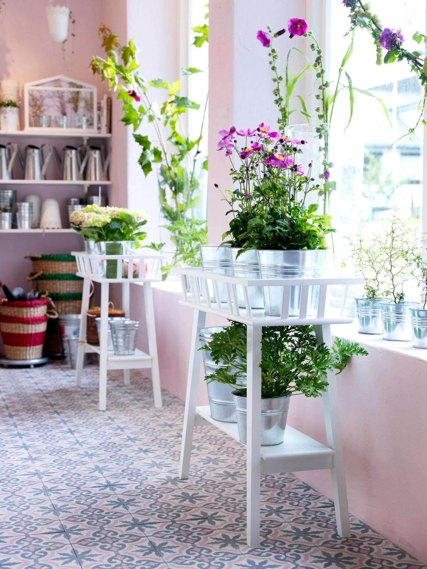 LANTLIV Stojak na doniczkę, biały 68 cm