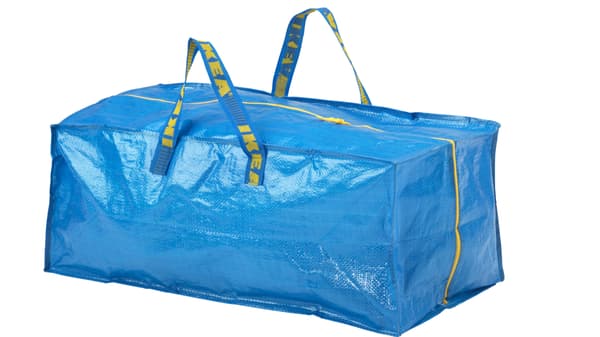 Large blue FRAKTA zip-up bag