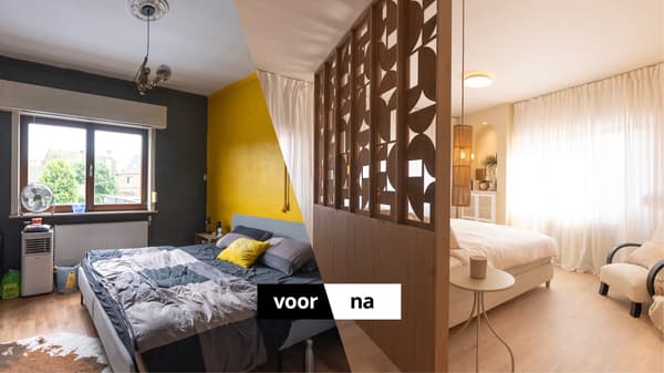 L’avant/après d’une chambre à coucher à Merelbeke