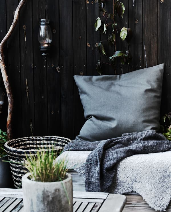 Layer textiles to create a cosy snug.