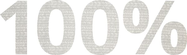Le chiffre 100 % avec une texture tissu.