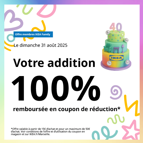 Le dimanche 31 août, votre addition 100% remboursée en coupon de réduction pour les membres Family