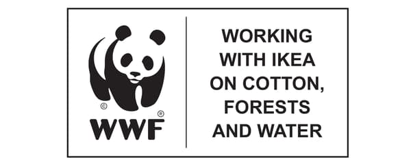 Le World Wildlife Fund collabore avec IKEA en matière de coton, de forêts et d'eau, logo.