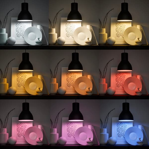 LED bulb 600 lumen wireless dimmable colour and white spectrum/globe opal white