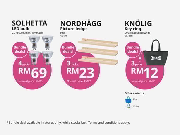 LED lights, picture ledge and key rings bag even more affordable bundle deals