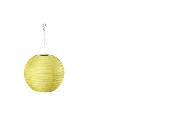 LED solární závěsná lampa, venkovní kulatá/žlutá, 30 cm
