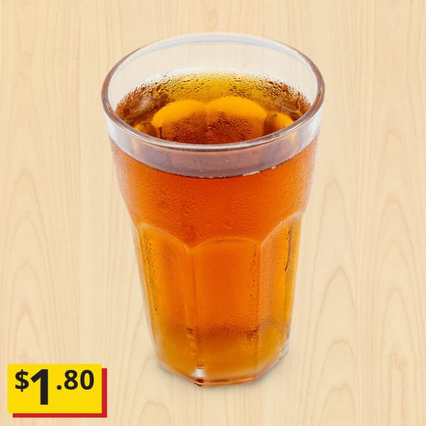 Lemon black tea nordic fruit drink, with price tag $1.80 marked as breath-taking item