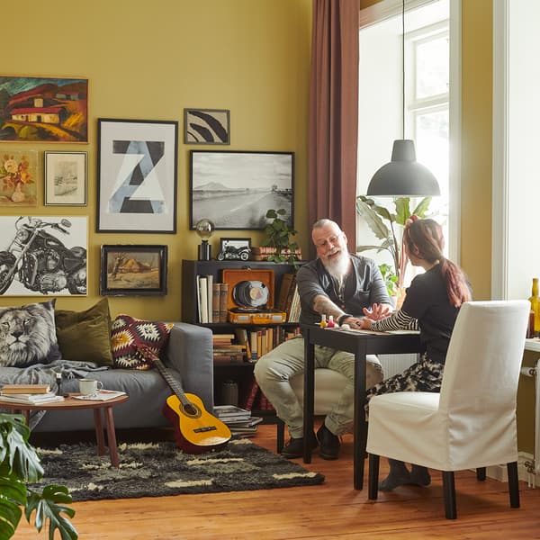 LERHAMN Stół, czarnybrąz74x74 cm