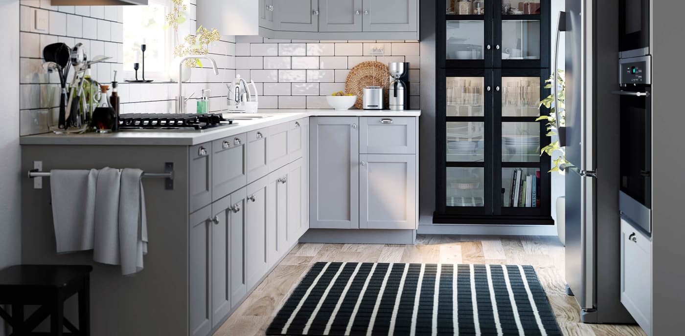Light Gray Kitchen Cabinets - LERHYTTAN Series - IKEA