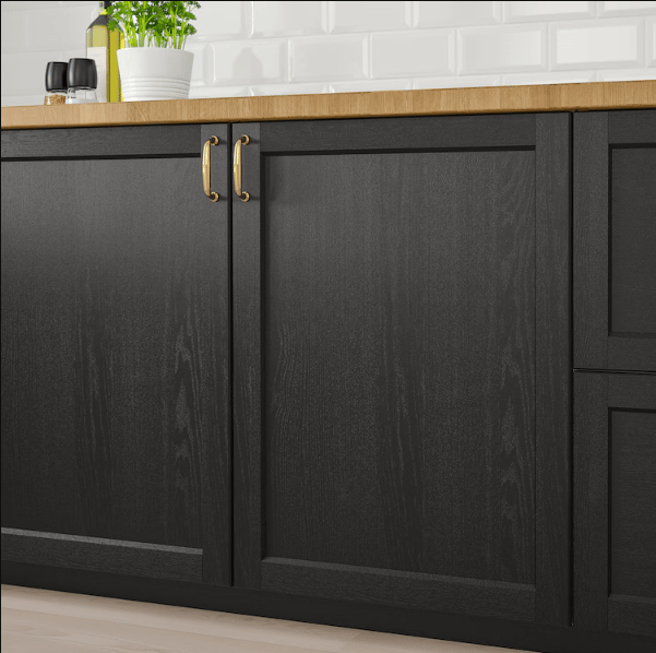 LERHYTTAN sort bejdse køkkenlåge.