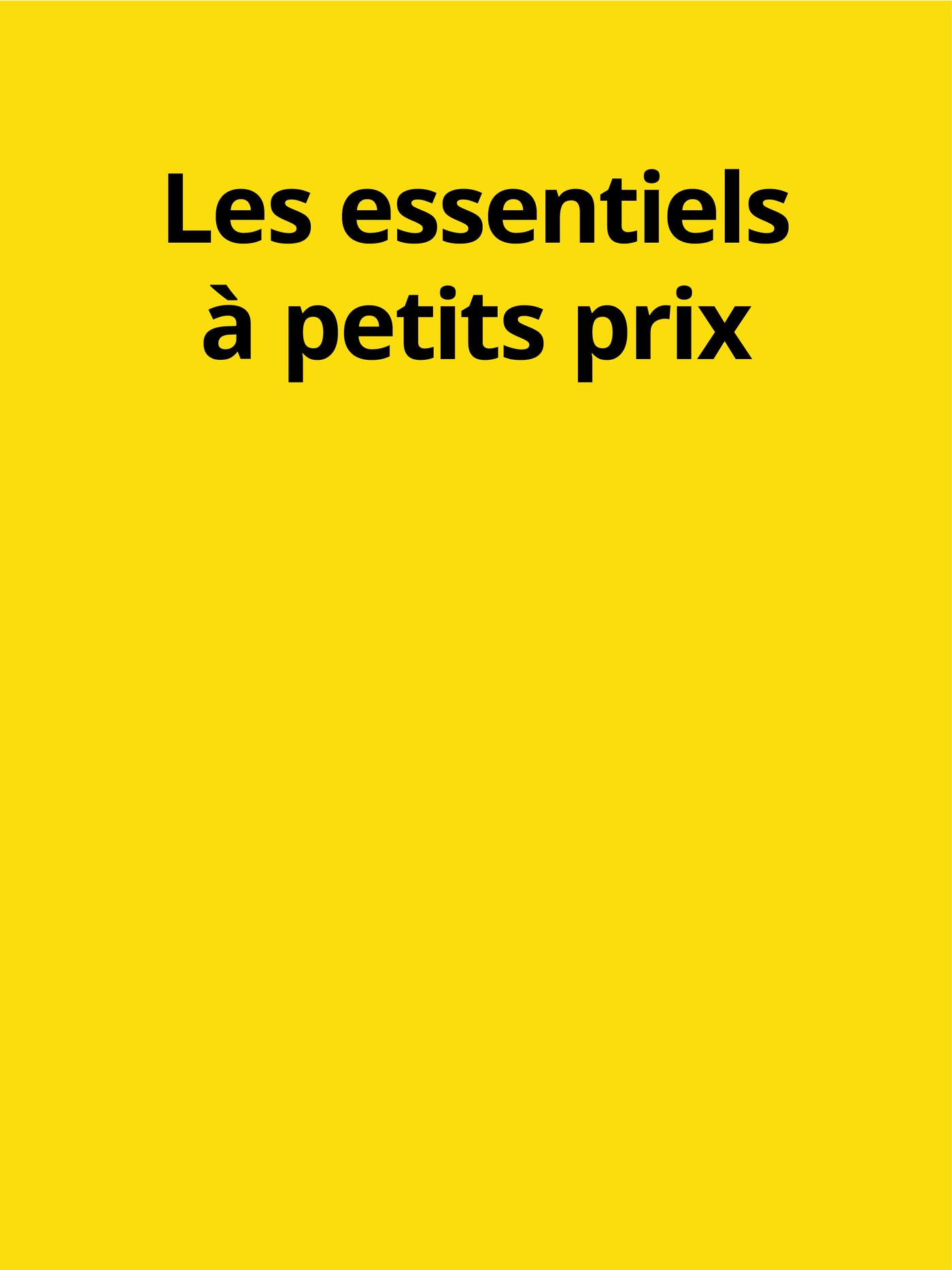 Les essentiels à petits prix
